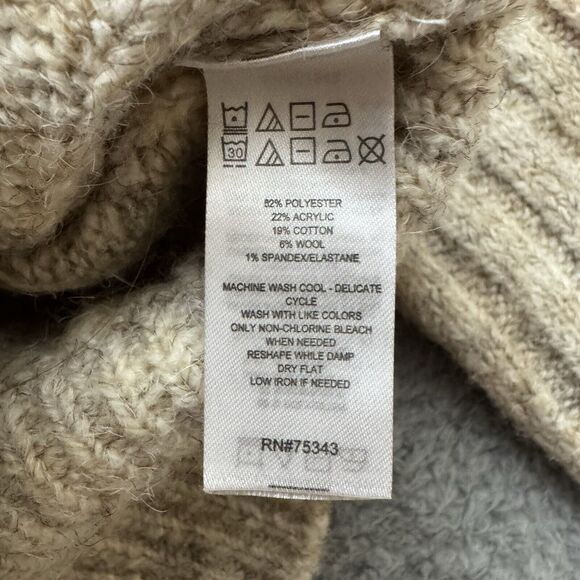 William Rast Sweater Womens Medium Rustic Neutral Chunky Knit Capsule Turtleneck - Picture 8 of 15